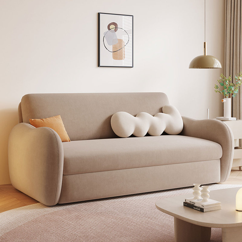 Loveseat Tan 100 Polyester Sleeper sofa 33.07 H x 63.78 W x 31.50 D